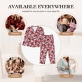 thumbnail image 7 of Yiaed Red Hawthorn Print Pajamas Women's Long Sleeve Sleepwear Soft Button Down Loungewear Pjs Lounge Set Nightwear Womens Pajama Pants-XX-Large, 7 of 7