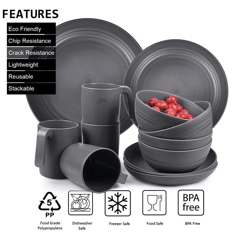 Dishwasher and microwave safe plastic dinnerware top