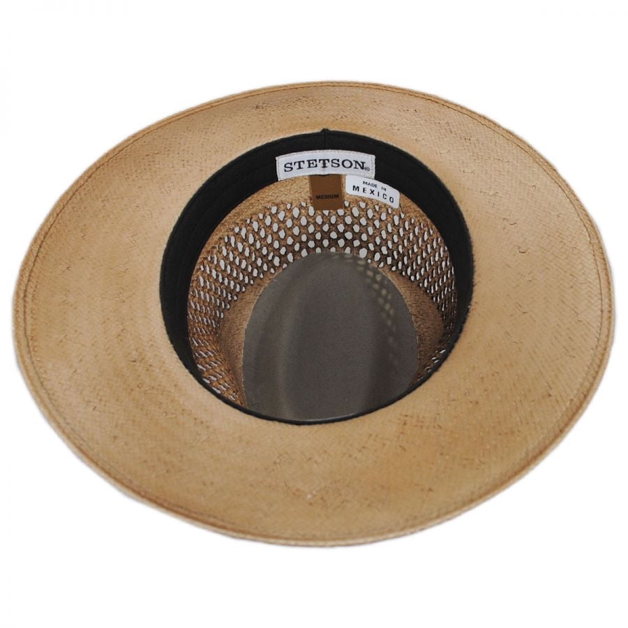 Peak View Shantung Straw Safari Fedora Hat - L - Copper