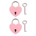 thumbnail image 4 of Tineasur 2Pcs Portable Pink Love Heart Padlock Multi Functional Luggage Lock for Diaries Cabinets, 4 of 6