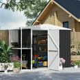 thumbnail image 5 of Barara King Outdoor Sheds, Outdoor Storage Tool House,8 x 4ft Outdoor Garden Shed, Metal Shed with Air Vents and Lock, Dark Gray, 5 of 11