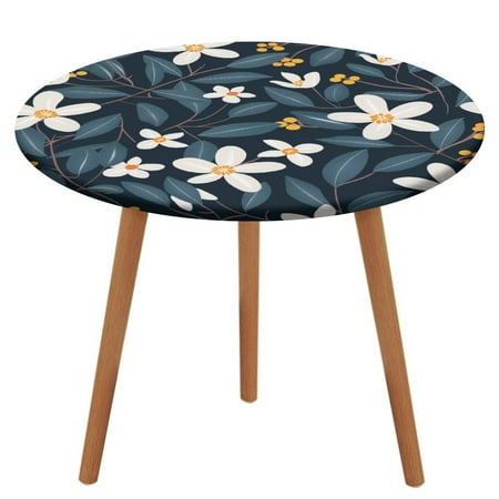 

ZHANGS Charming Jasmine Patch 260 Round Table Cover Stain-Resistant Fitted Tablecloth Oil-Proof Wipeable Elastic Table Cover Waterproof Table Cloth for Halloween Thanksgiving Christmas
