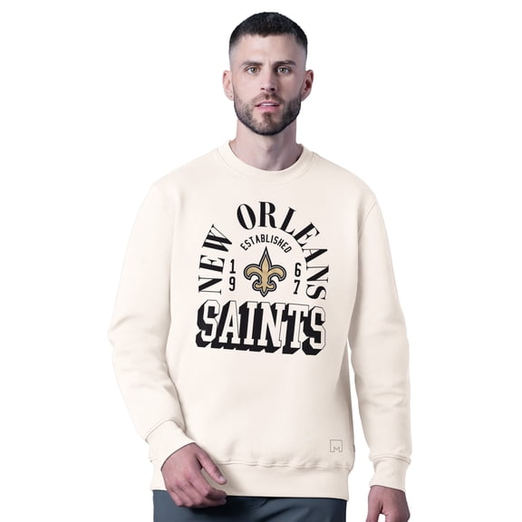 Men's MSX by Michael Strahan White New Orleans Saints Whiteout Tri-Blend Sweatshirt