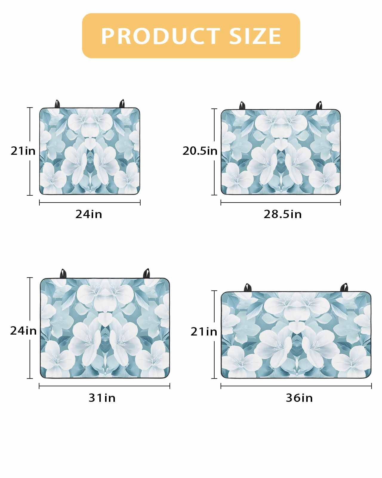 nqOlkjepod Large Induction Cooktop Protector Mat 24"x21", Watercolor Flowers Stove Top Covers for Electric Stove, Spring Vintage Blue Floral Botanical Stove Burner Cover Mats, Glass Top Stove Cover