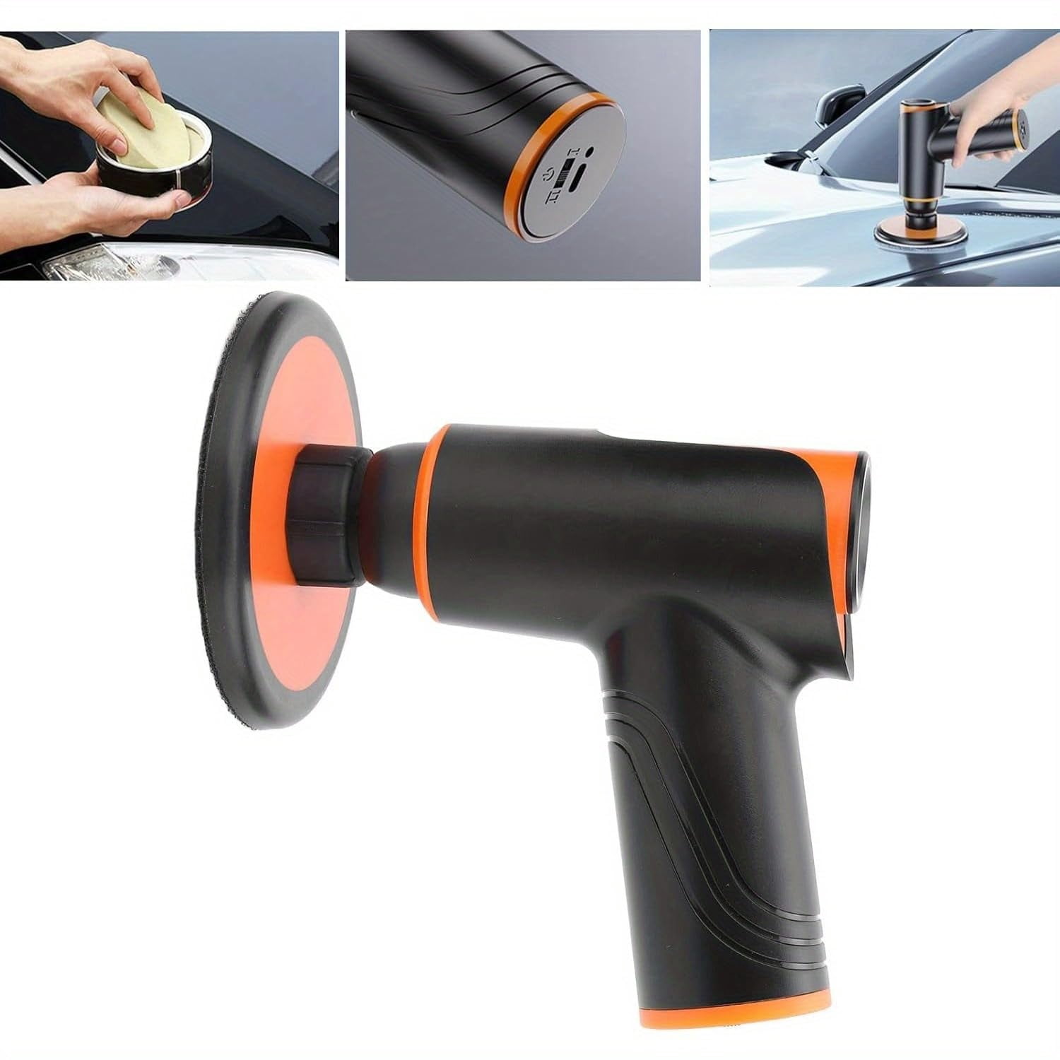 Cordless Car Polisher Kit, USB Rechargeable Electric Polishing Tool with 7 Buffing Bonnets, 2-Speed Waxing & Detailing Kit for Car Maintenance