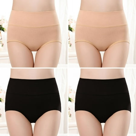 Plus Size Womens Underwear Women s High Waist Cotton Panties Soft Breathable Briefs Stretch Briefs Seamless Women s Panties Cotton Thong Underwear for Women Beige 3XL