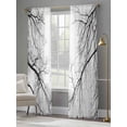 thumbnail image 3 of Black Grey Branches Sheer Curtains 96 Inch Length 2 Panels Set, Modern Art Botanical Voile Window Treatment Semi Sheer Long Curtains Drapes for Bedroom/Living Room/Kitchen 52"x96"x2, 3 of 7