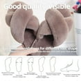 thumbnail image 2 of Ginisom Women's Fuzzy Slippers Cross Band Fluffy Open Toe House Slide Slipper, 2 of 6