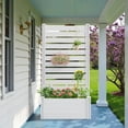 thumbnail image 5 of MAYEERTY 2-Piece Outdoor White PVC Rectangular Planter Box with Trellis for Climbing Plants, Raised Garden Bed, 5 of 12