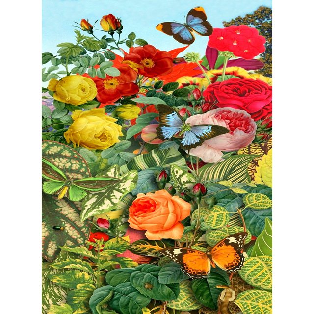 Cuadro de diamantes (DB3397), imagen de plantas florales, diamantes de imitación redondos completos, decoración DIY 5D, 20X30cm FLhrweasw Nuevo