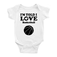 thumbnail image 1 of I'm Told I love Basketball Cute Baby Bodysuits Newborn Clothes, 1 of 3