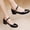 X-124Black, variant on YMNXA Big Kids Girls Summer Sandals Solid Color Low Heel Non Closed Toe Hook And Loop Comfortable Fashion Dance Shoes For Wedding Party,White,12-12.5 Years