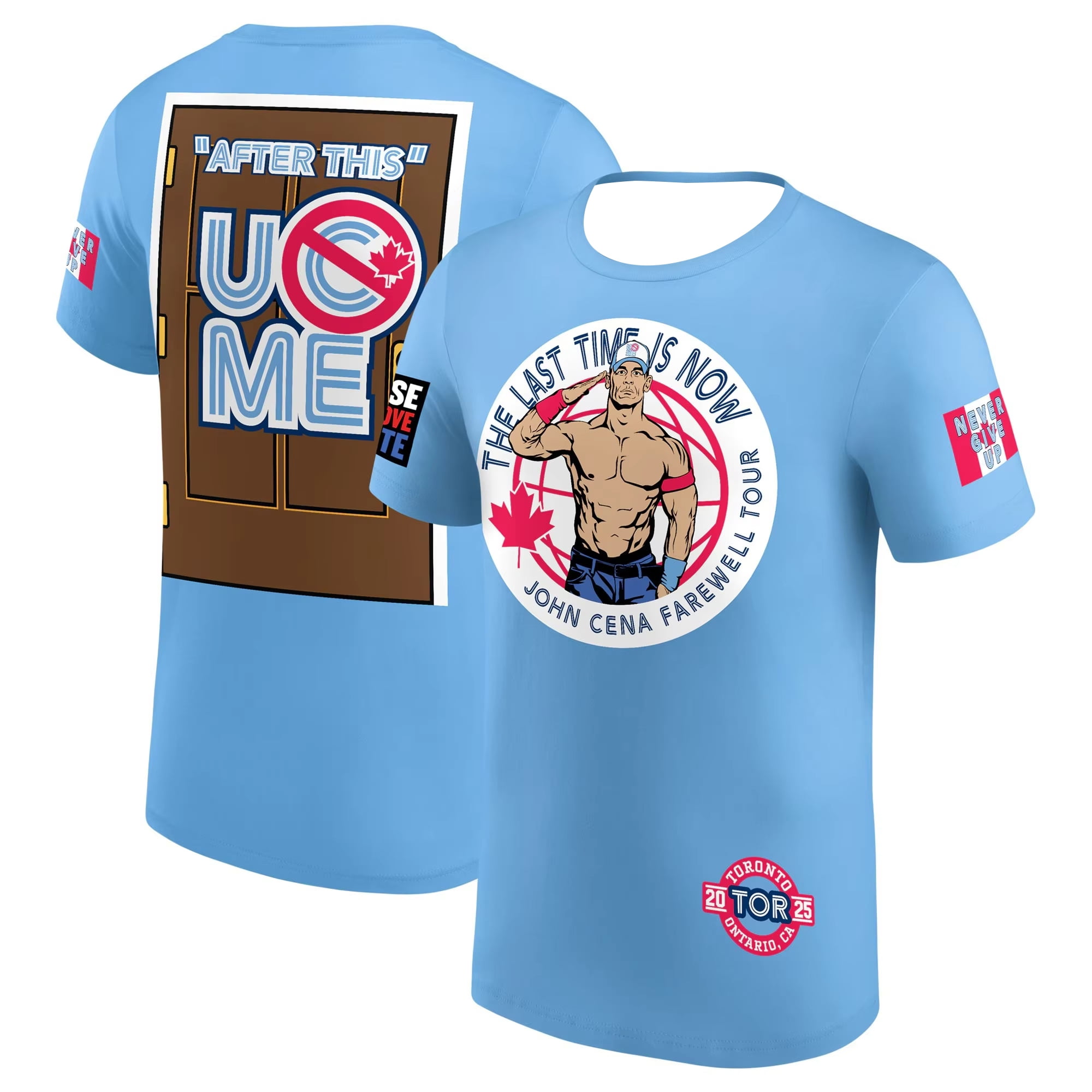 2025 New Men's Light Blue John Cena Farewell Tour Toronto T