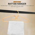 thumbnail image 5 of 2Pcs Rattan Clothes Hanger Natural Rattan Hand-Woven 3 Hanger Clothing Decor 40x20cm, 5 of 8