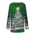 thumbnail image 5 of UPPADA Womens Xmas Shirts Long Sleeve Crewneck Shirts Christmas Tops Tunics To Wear Long Sleeve Blouses Shirts holiday gifts for women christmas Green,XL, 5 of 5