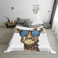 thumbnail image 6 of KLL American Giraffe Style Print Fleece Throw Blanket, Horizontal Fleece Bedding Cute Soft Blankets Comfy Fleece Flannel Plush Home Decor for Couch & Bed -60"x50", 6 of 9