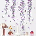 thumbnail image 4 of Decalmile Flower Wall Decals Wall Decals Wall Sticker Hanging Wall Stickers Bedroom Living Room Sofa TV Background Wall Decor, 4 of 6