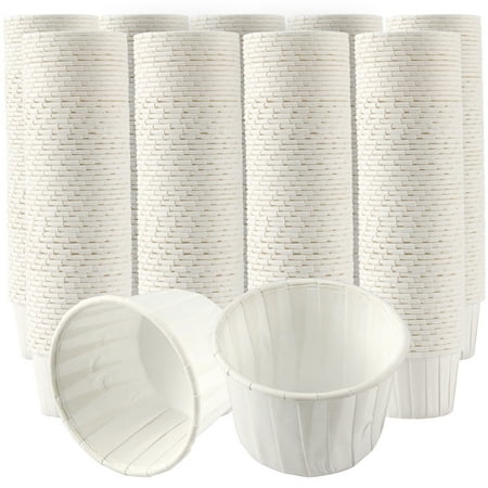 

ZOENHOU 4 OZ Paper Portion Cups White Treated Paper Souffle Portion Cups Disposable Paper Condiment Cups for Measuring Sauce Samples Jello Shots Set of 200