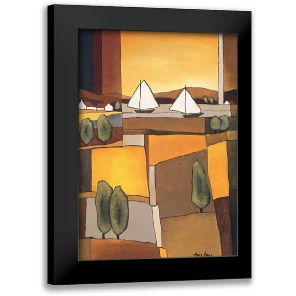 Paus, Hans 11x14 Black Modern Framed Museum Art Print Titled - Two Boats I