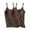 Brown, variant on 2 PC Womens Plus Size Tank Tops Build in Bra Spaghetti Straps Camisoles Green,S