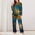 thumbnail image 2 of Sikiie Sunflower Castle Starry Sky Women's Long-Sleeve Shirt and Full-Length Bottom Pajama Set (s-xxl)-Small, 2 of 7
