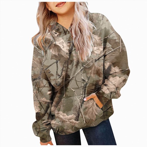 NIEWTR Winter Hoodie for Kids Hoodies Boys and Girls Hoody Outerwear 2t 3t 4t 5t 6t Toddler Hoodie Children Pullover Outerwear Hooded(A-Khaki,7-8)