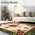 thumbnail image 2 of ODIKA 5'x7' Machine Washable Non-Slip Area Rug, Ornament Medallion with Golden Bell Embellishments High Traffic Rug, Ivory, 623368, 2 of 7