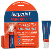 Herpecin L Pain Relief Triple Action Lidocaine Cold Sore and Fever Blister Gel, 0.15 Oz