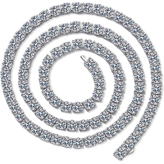 0.1-0.3 Carat Moissanite Tennis Necklace for Women Moissanite Chain Mens Moissanite Necklace for Men 925 Sterling Silver Diamond Tennis Necklaces Diamond Tennis Chain for Men