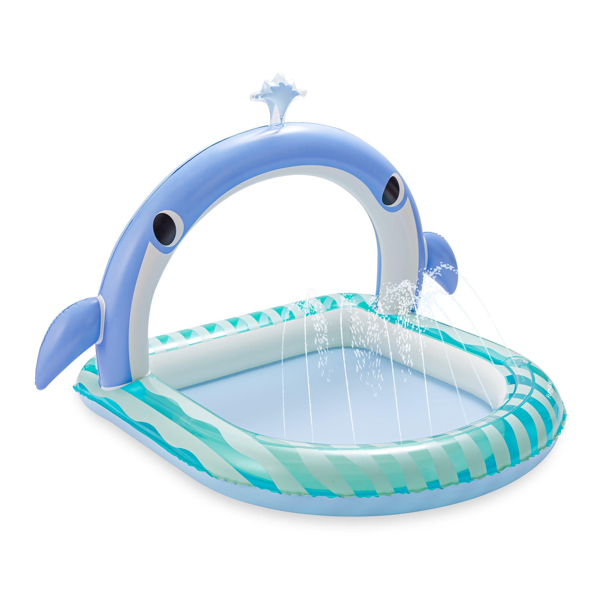 Funsicle Whale Tale Arch Spray Inflatable Kids Pool, 57" x 66" x 41", Age 2 & up