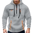 thumbnail image 2 of Mens Hoodies Pullover Fall Winter Long Sleeve Quarter Zipper Tactical Hoodie with Multiple Pockets Hooded Sweatshirt, 2 of 7