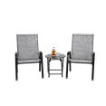 thumbnail image 2 of 3 Piece Patio Bistro Sets,Outdoor Camping Chairs with Steel Frame,Patio Furniture Set with Table for Lawn,Garden,Balcony,Gray, 2 of 8