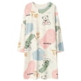 thumbnail image 5 of Camisón de rayas con almohadilla para el pecho para mujer, manga larga, otoño e invierno, holgado, talla grande, pijama para mujer embarazada, algodón para mujer, 5 of 5