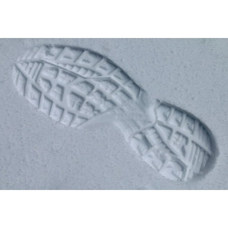 Canvas Print Footprint Profile Shoe Sole Profile in The Snow Stretched Canvas 10 x