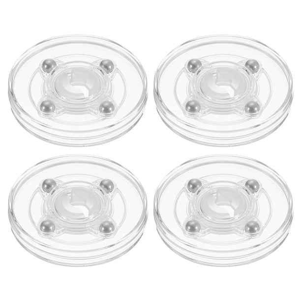Uxcell 4 Pack Plato giratorio de acrílico Lazy Susan, organizador de 2.5 pulgadas con rodamientos de bolas