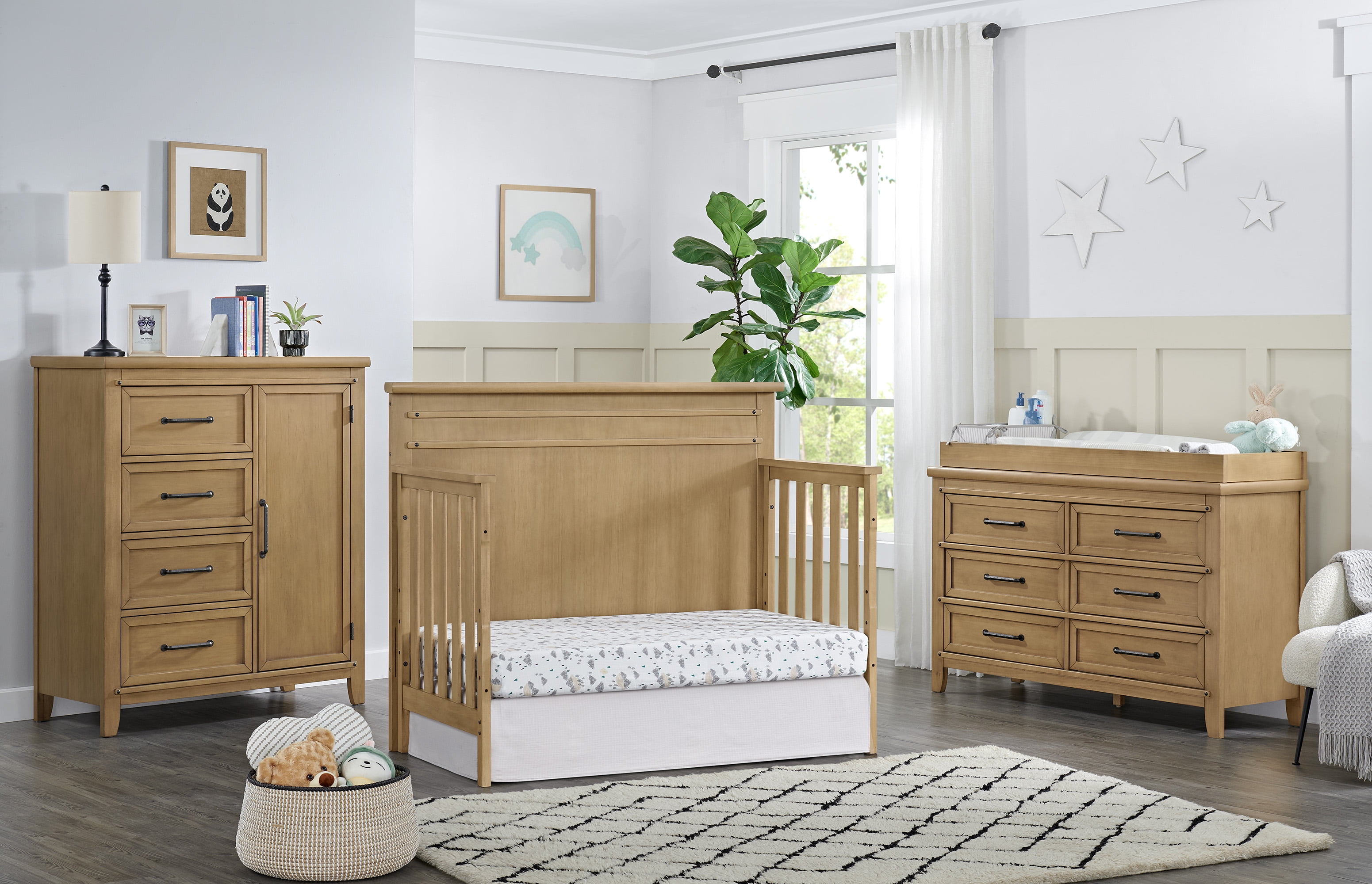 Soho Baby Morrison 4 in 1 Convertible Crib Honey Wood