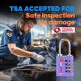 thumbnail image 2 of Luggage Lock Forge de doble apertura aprobado por la TSA (morado, paquete de 2), 2 of 8