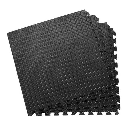 Gymax Black 48 Sq Ft Eva Foam Floor Interlocking Mat Gym Walmart
