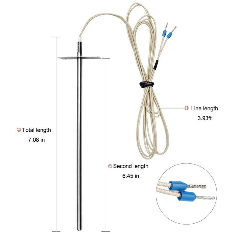 Yaoawe 7 inch RTD Temperature Sensor Replacement for Traeger Wood Pellet Grill, Temperature Probe Part Bac194, Size: 7 RTD Temperature Sensor