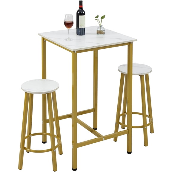 Bar Table Set,  Pub Table High Top Table, Square Bar Height Table, Bar Table with Stools, Kitchen Table Set for 2, Industrial Breakfast for Kitchen, Living Room