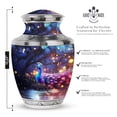 thumbnail image 2 of Peacock in a Colorful Ambience Urn For Ashes Adult Male, Memorial Cremation Urns For Human Ashes, Large Funeral Urns, Colorful Ambience Burial Urns For Ashes Adult Female, Cremation Urn 10 Inch, 2 of 5