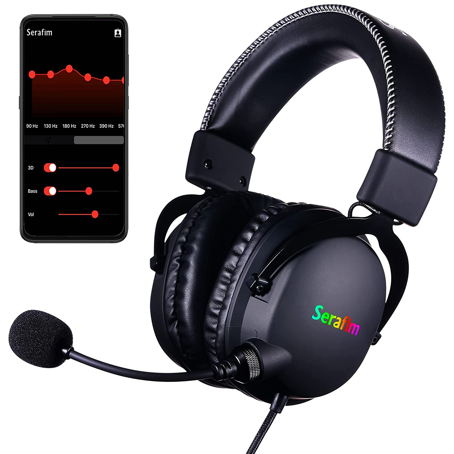 RUNMUS Gaming Headset with Noise Canceling Mic for PS4, Xbox One, PC