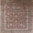 thumbnail image 1 of Ahgly Company Indoor Square Mid-Century Modern Khaki Rose Pink Oriental Area Rugs, 3' Square, 1 of 6
