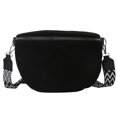 thumbnail image 2 of husxh Women Trendy Crossbody Bag Pu Leather Chest Bag Stylish Hobo Bag Solid Color Half Moon Crossbody Bag Adjustable Wide Strap Ladies Commuting Bag, 2 of 9