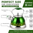 thumbnail image 4 of HausRoland Stainless Steel Whistling Kettle 3.7 Qt (3.5 L) Stovetop Kettle with Ergonomic Handle Tea Kettle for Stove Top, Green, 4 of 7