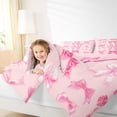 thumbnail image 4 of Manfei Pink Coquette Bow 7pcs Bedding Comforter Set For Girl,Cartoon Letter C Monogrammed Queen Bedding Sets,Pink Reversible, 4 of 7
