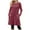 Red, variant on Winter Dresses for Women Solid Color Round Neck Side Decorative Buckle With Pockets Long Sleeve Skirt