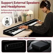 TERENCE V20 Portable Piano Keyboard 88 Keys Semi-Weighted Keyboard with MIDI Bluetooth Electric Keyboard Piano Kit for Adult Kids Black