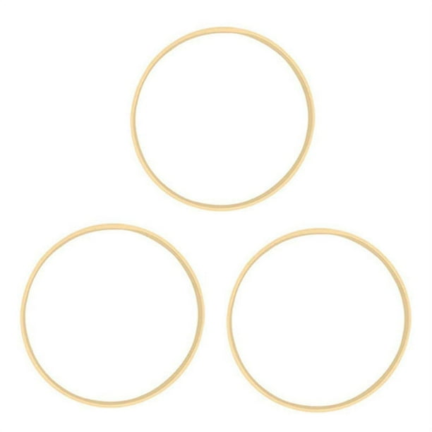 3X Anillos de Bambú de Ensueño, Círculo de Madera, Colector Redondo, Aro de Bricolaje para Corona de Flores, Casa, Jardín, Decoración de Plantas, Cesta Colgante de 18 cm