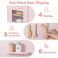 thumbnail image 6 of Costway Kids Kitchen Playset with Light up Stove & Cooking Sounds Oven Sink Faucet Pink, 6 of 10